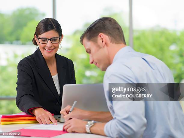 Signing documents for a bank loan